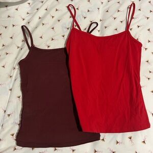 Garage Sleek Scoop Red and Burgundy Camisole Tops 2 for 25$